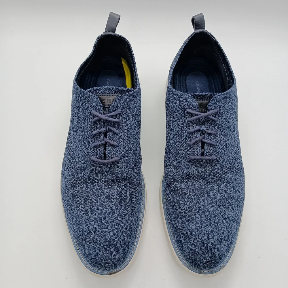 Cole‎ Haan Grand Evolution Stitchlite Oxford Navy Blue Knit Shoes Mens 12M